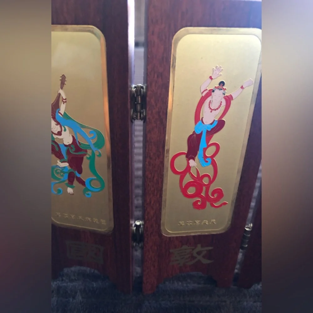 Decorative Chinese Wooden Art Panels with Gold Accents